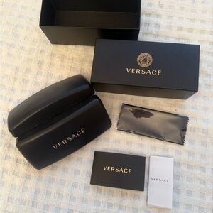 Versace Black Sunglasses Case with Gold Logo